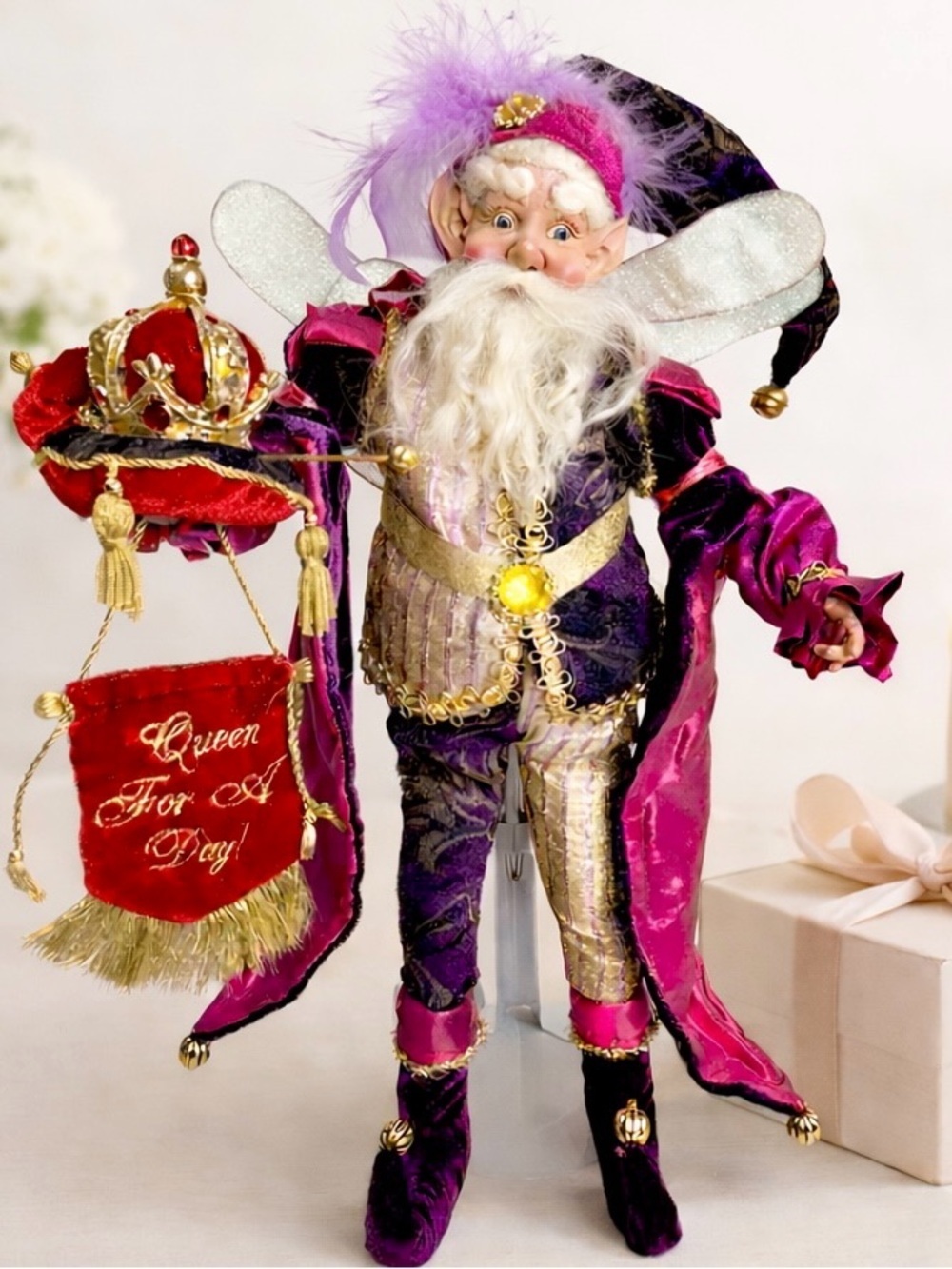 Mark Roberts Queen For A Day Fairy Doll 15” Figurine Crown Decor